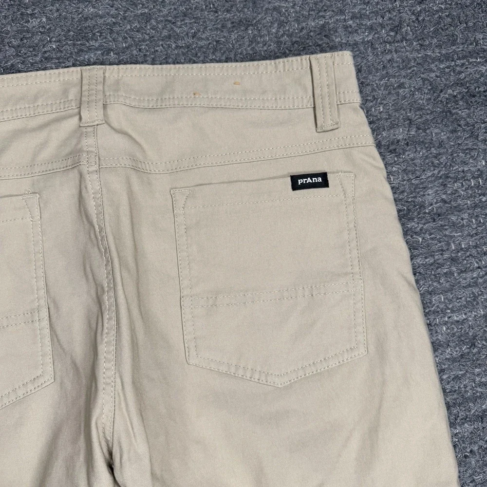 Prana Brion II Slim Hiking Pants Men 32x32 Beige Outdoors Fish Trail Nature Camp